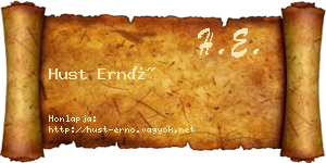 Hust Ernő névjegykártya
